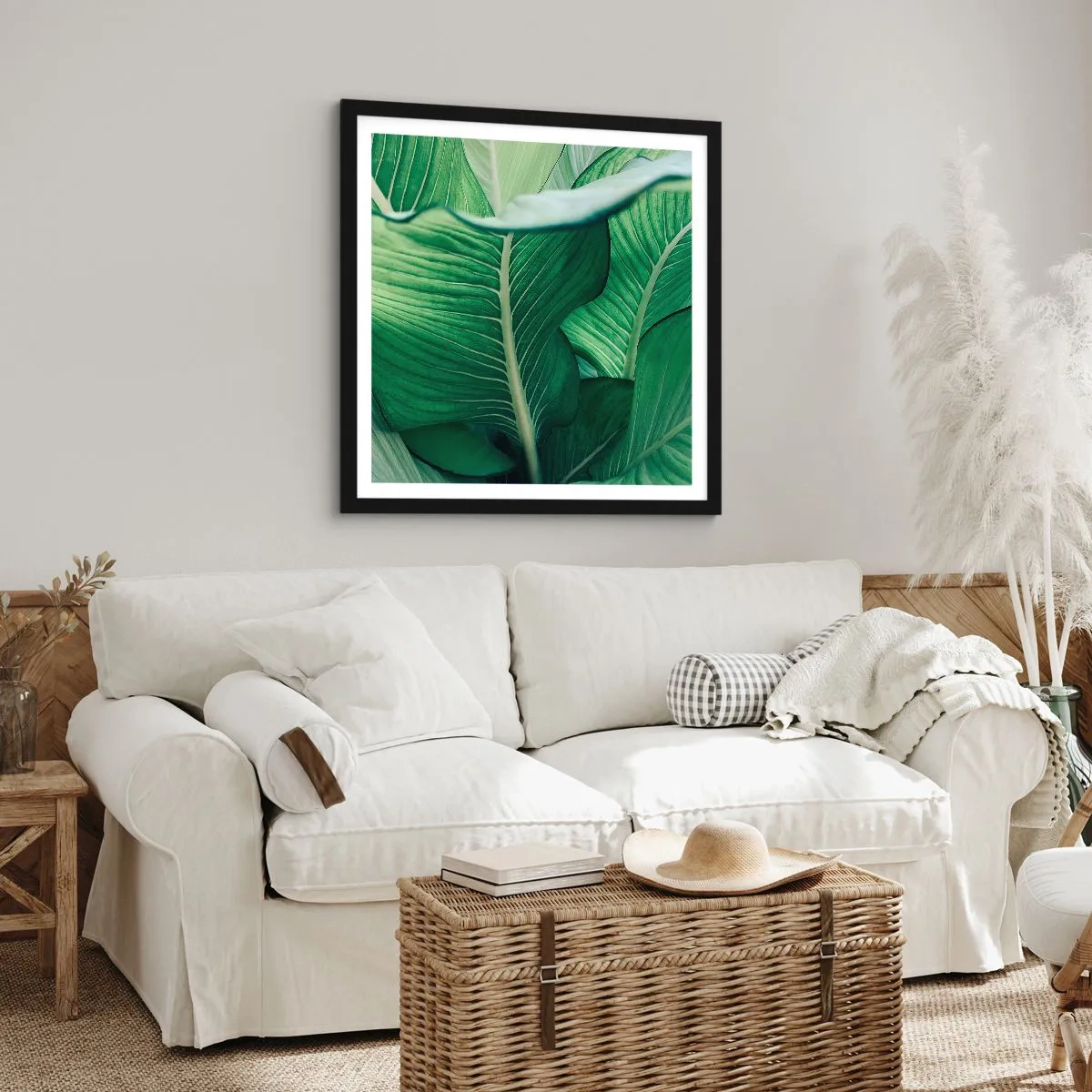 Poster in black frame - Life in Intense Green Colour - 30x30 cm