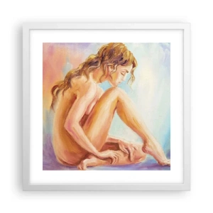 Poster in white frmae - Nude of Youth - 40x40 cm