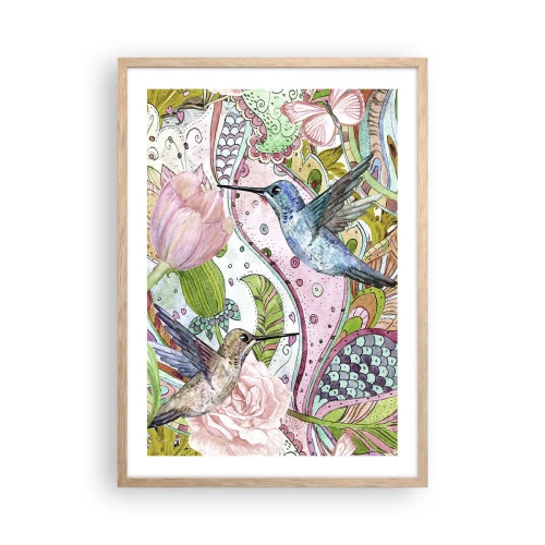 Poster in light oak frame - Entwined in the Vines - 50x70 cm