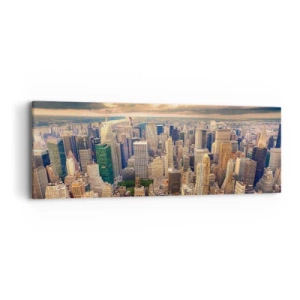 Canvas picture - Metropolis in Gold - 90x30 cm