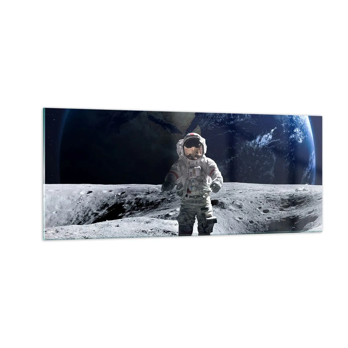 Glass picture - Greetings from the Moon - 100x40 cm