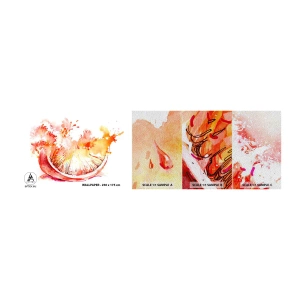 Photo Wallpaper Sample Premium Sand - Juicy  Refreshment - Abstraction, Orange, Graphics - 100x30 cm