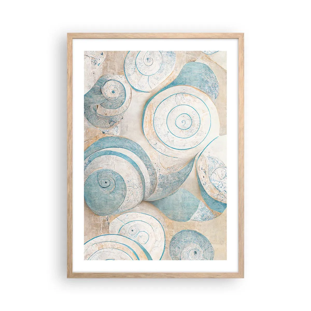 Poster in light oak frame - What Does a Shell Hide? - 50x70 cm