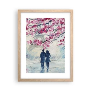 Poster in light oak frame - Romantic Walk - 30x40 cm