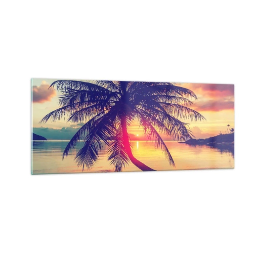 Glass picture - Evening under the Palm Trees - 100x40 cm