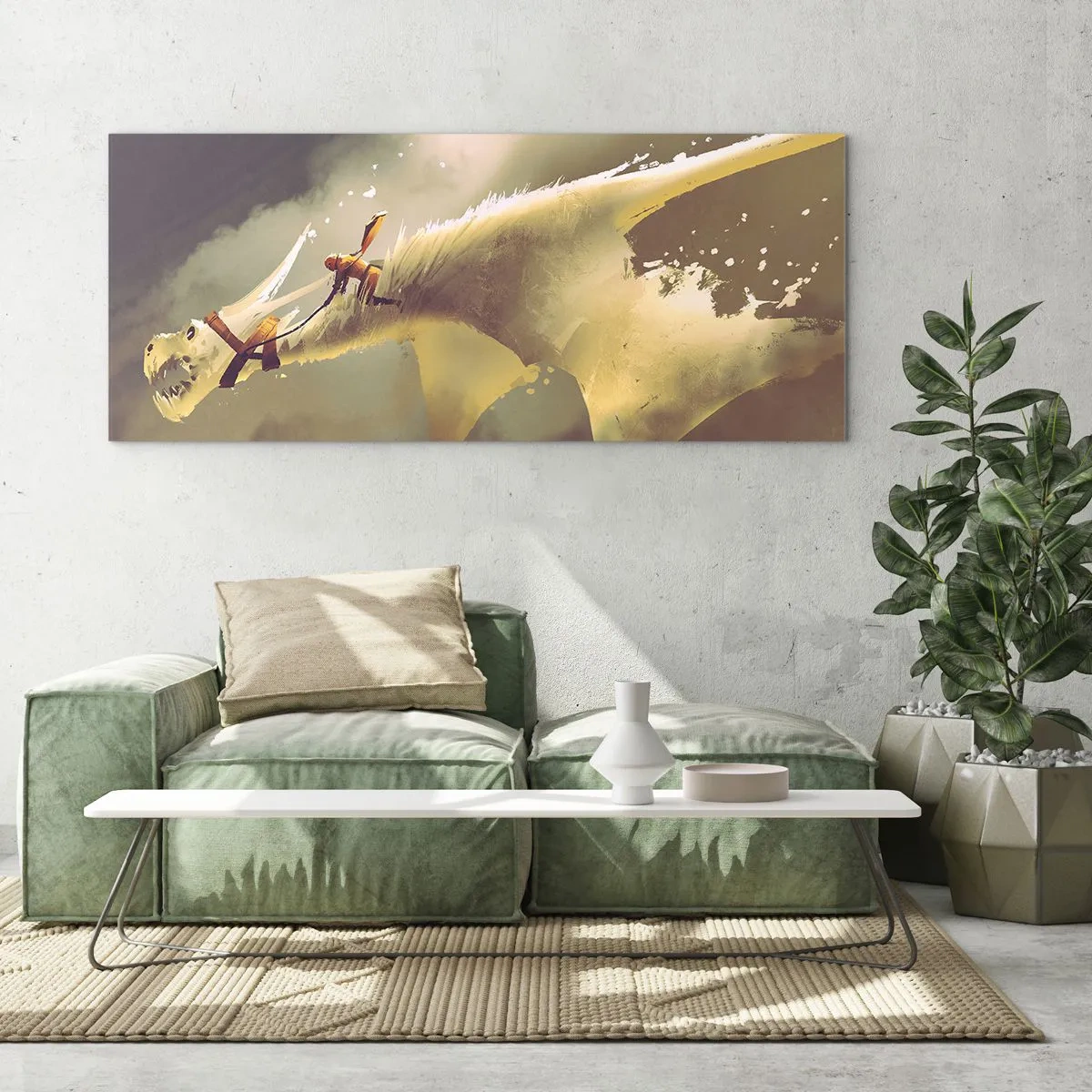 Glass picture - To the Rescue of the World - 90x30 cm