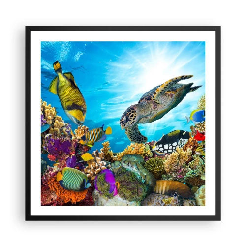 Poster in black frame - Coral Promenade - 60x60 cm