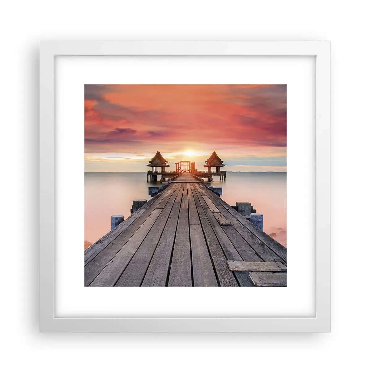 Poster in white frmae - Sunset on the East - 30x30 cm