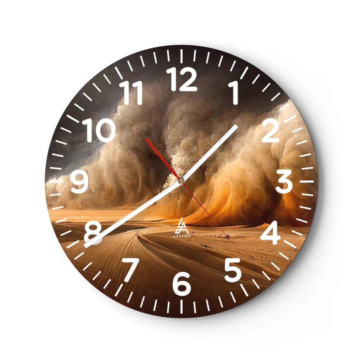 Wall clock - Clock on glass - Rage of the Desert - 30x30 cm