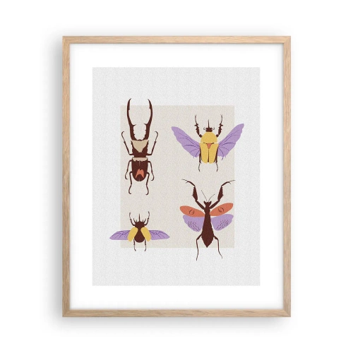 Poster in light oak frame - World of Insects - 40x50 cm