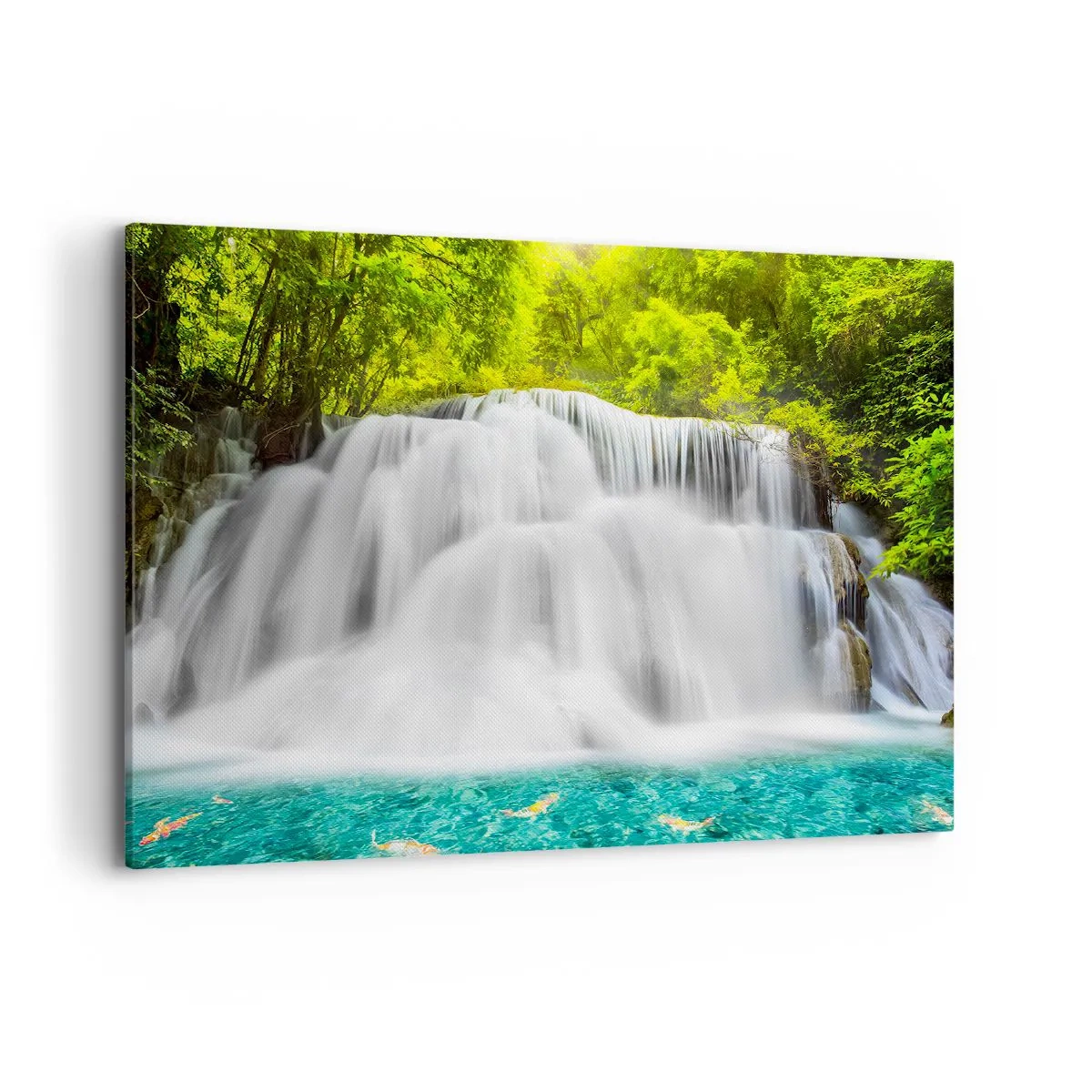 Canvas picture - Foamy Cascade from Green to Azure - 100x70 cm