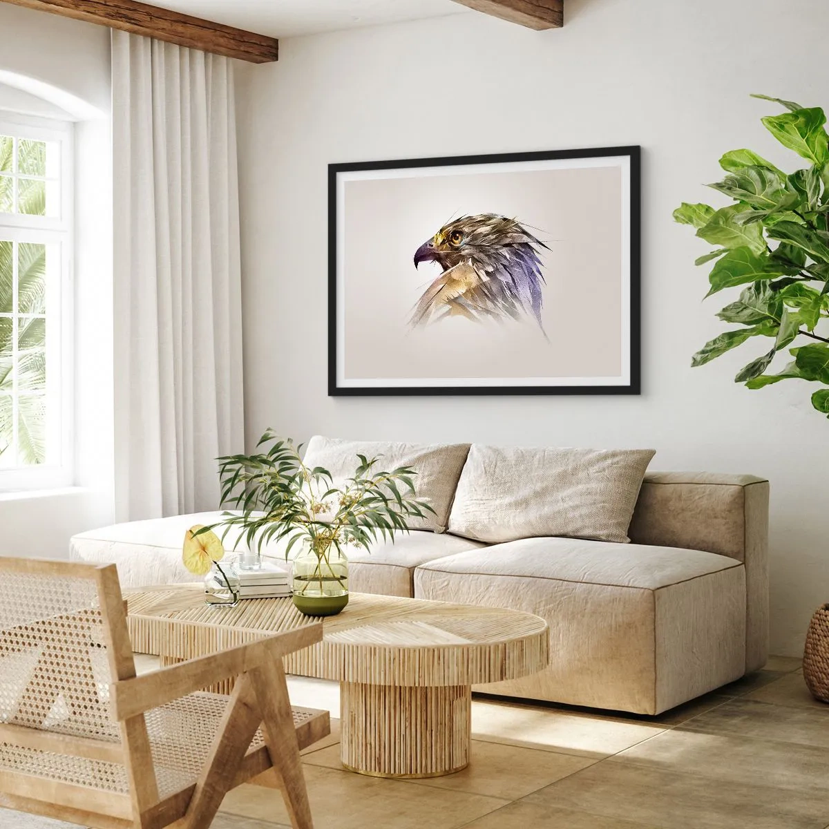 Poster in black frame - Portrait of a Warrior - 70x50 cm