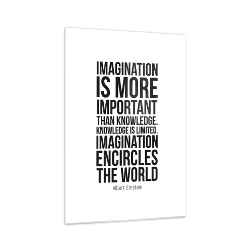 Glass picture - Einstein about Power of Imagination - 70x100 cm