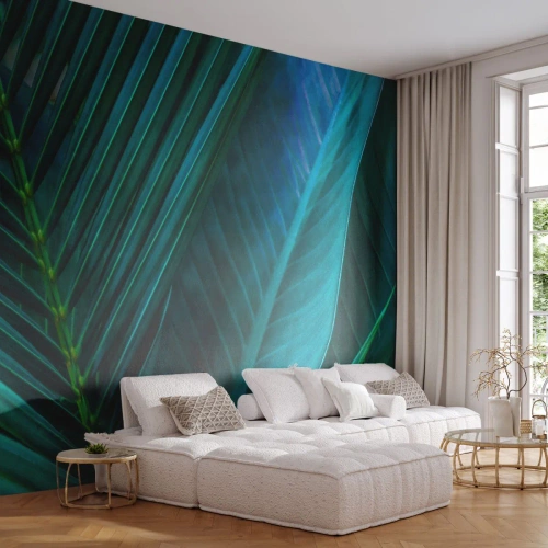 Photo Wallpaper Premium Sand - Anatomy of Green - Green leaves, Tropical Plant, Nature - 350x256 cm