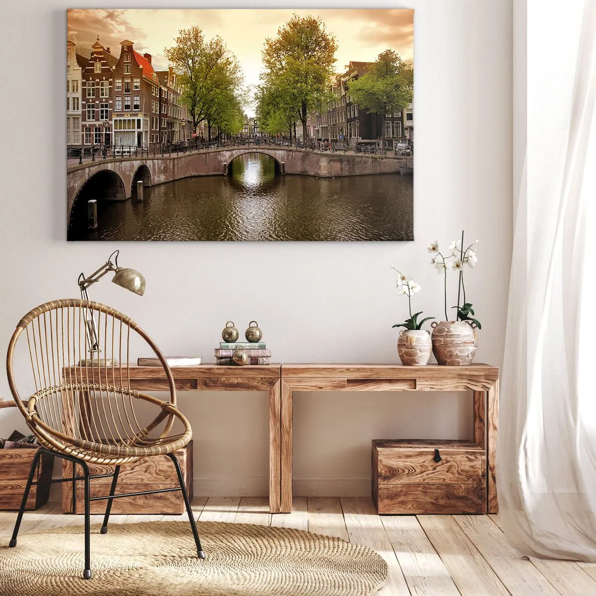 Canvas picture - By Boat or by Bike? - 120x80 cm