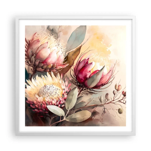 Poster in white frmae - Profile and En Face - 60x60 cm