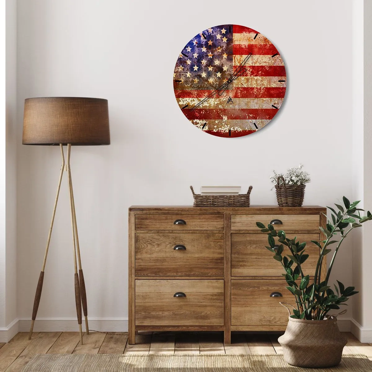 Wall clock - Clock on glass - Glory Does Not Pass - 40x40 cm