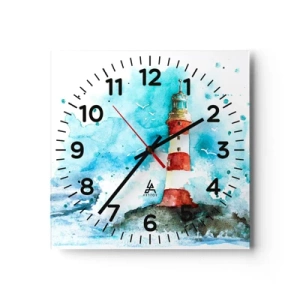 Wall clock - Clock on glass - Unity of Elements - 30x30 cm