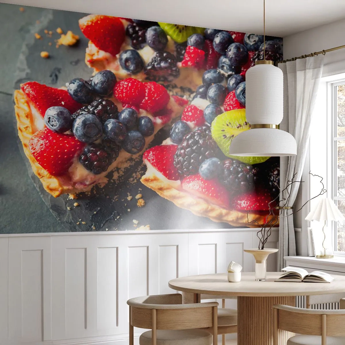 Self-Adhesive Photo Wallpaper Deluxe Sticker - Dolce Vita! - Gastronomy, Tart with fruits, Cake - 150x105 cm