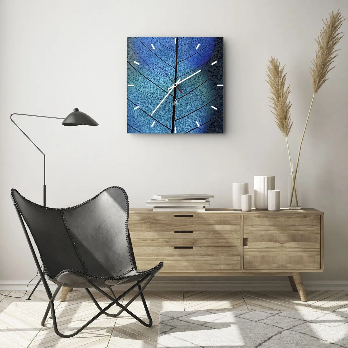 Wall clock - Clock on glass - Intricate Construction - 30x30 cm