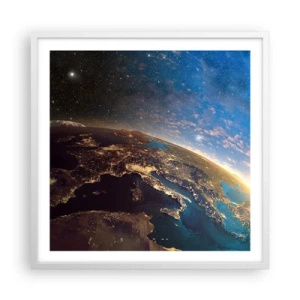 Poster in white frmae - Let's Look at Each Other from a Distance - 60x60 cm