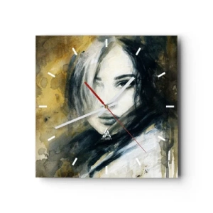 Wall clock - Clock on glass - More Innocent or Sensual? - 40x40 cm
