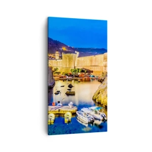 Canvas picture - Bright Night by the Adriatic Sea - 45x80 cm
