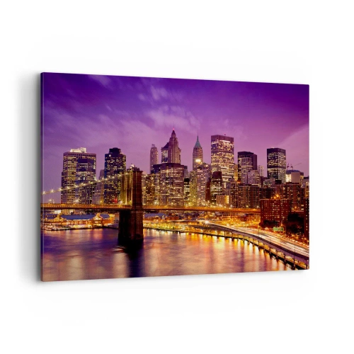 Canvas picture - Violet and Gold Manhattan - 120x80 cm