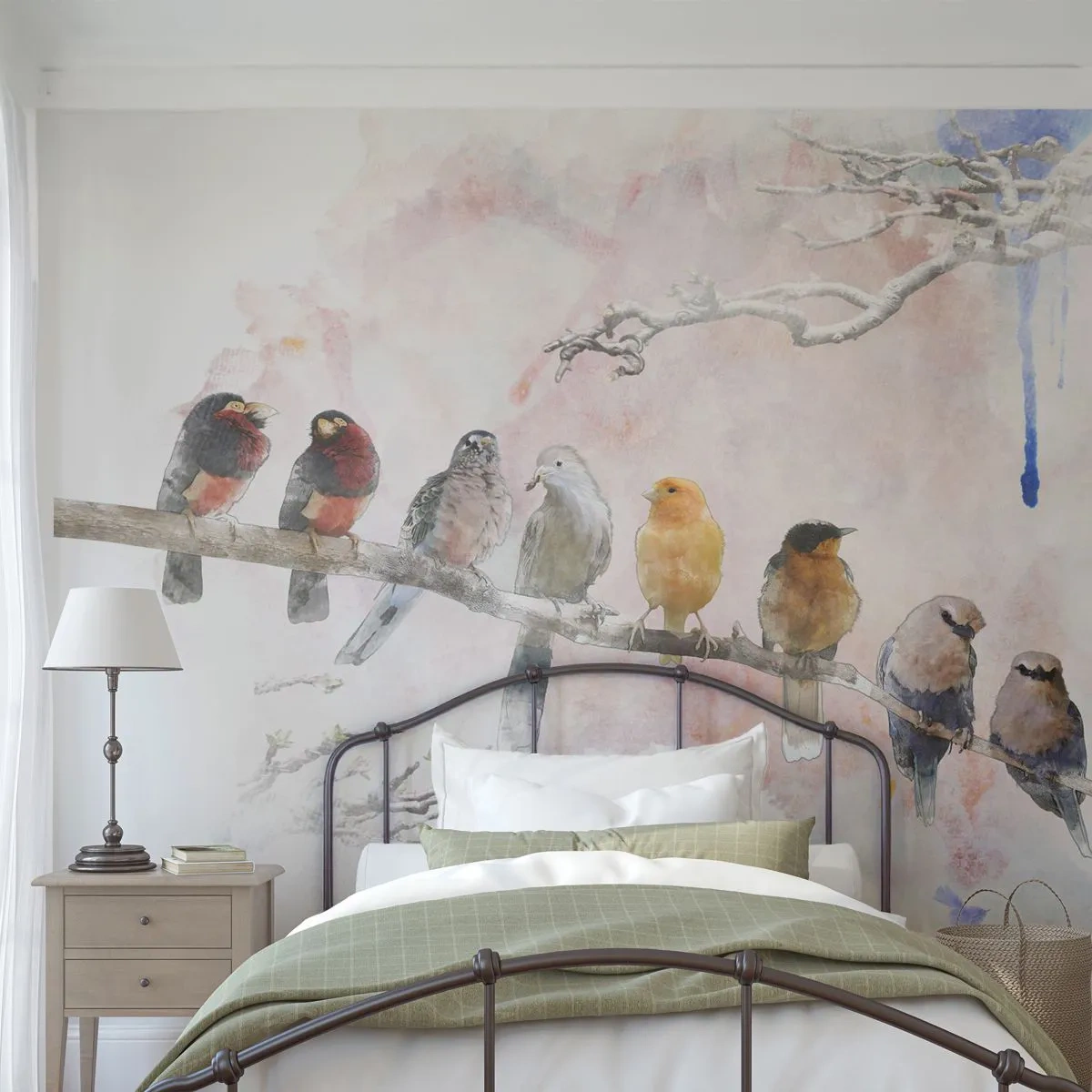 Photo Wallpaper Premium Canvas - Winged Encounter - Birds, Nature, Graphics - 150x105 cm