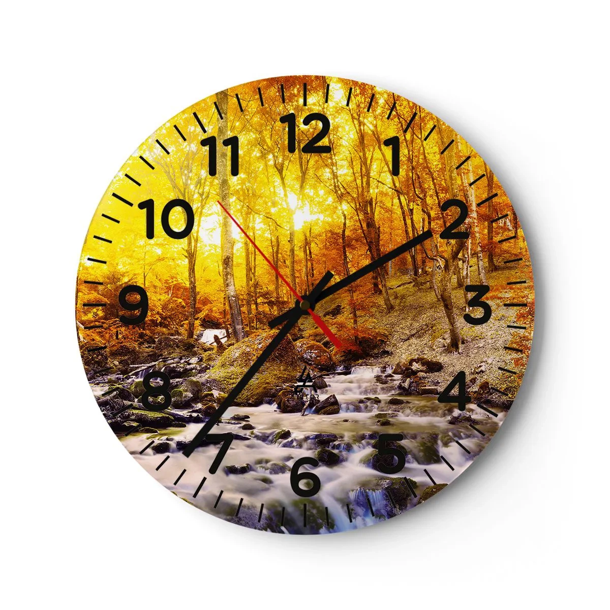 Wall clock - Clock on glass - Stones Set in Gold and Platinum - 30x30 cm