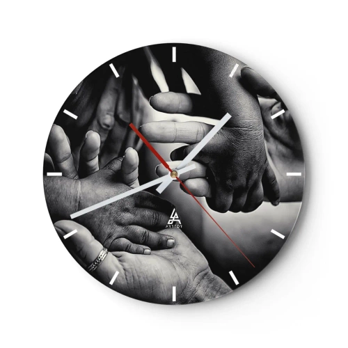 Wall clock - Clock on glass - To be a Man - 40x40 cm