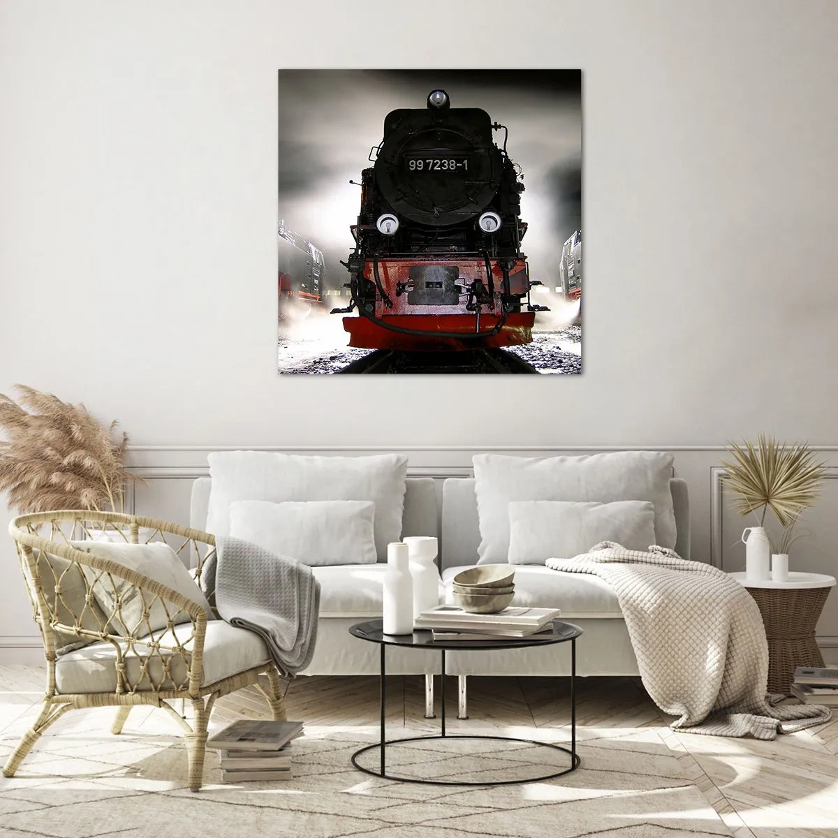 Glass picture - Standing and Wheezing, Panting and Blowing - 50x50 cm