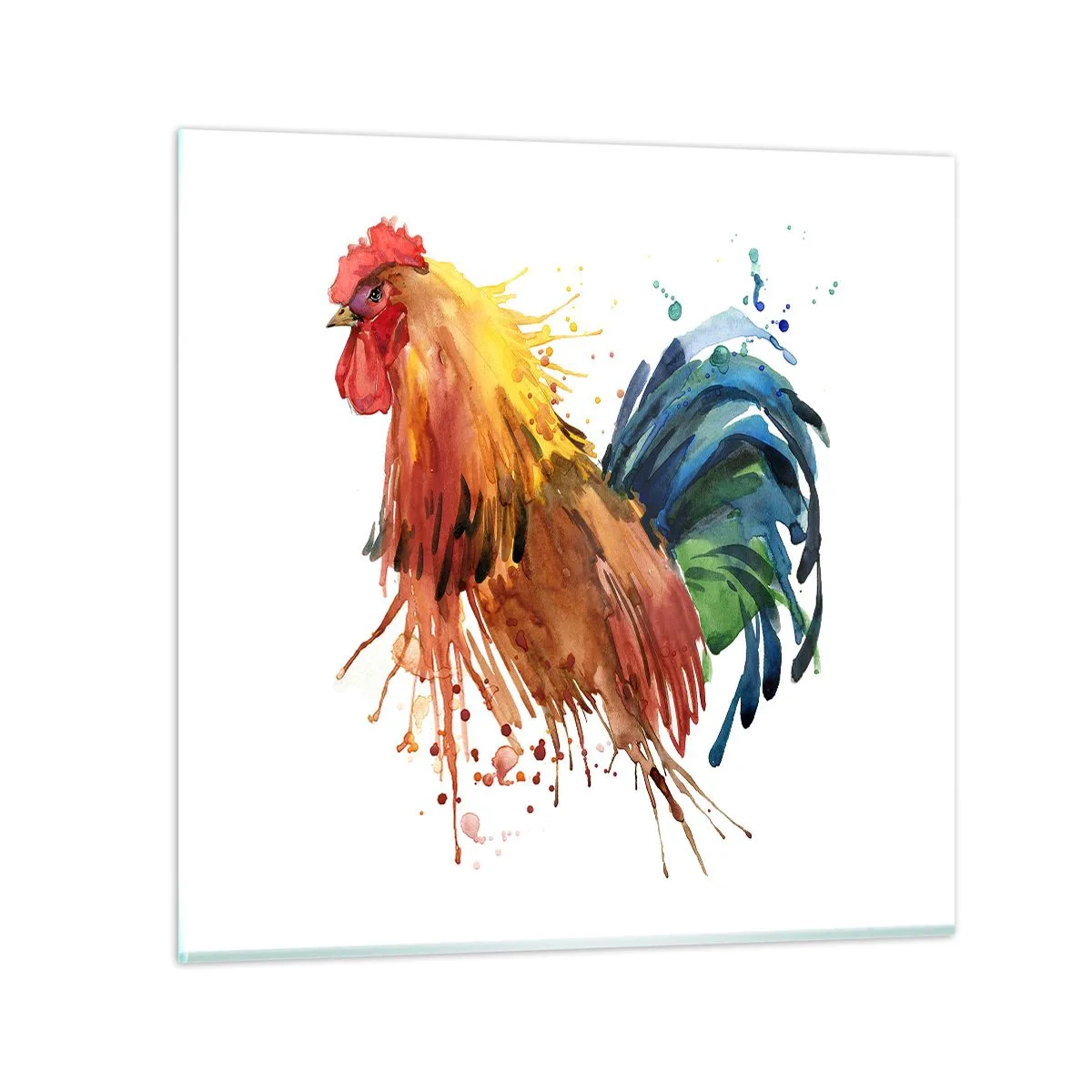 Glass picture - King Rooster - 40x40 cm