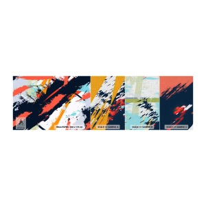 Photo Wallpaper Sample Premium Canvas - Dynamic Composition - Abstraction, Graffiti, Piece - 100x30 cm