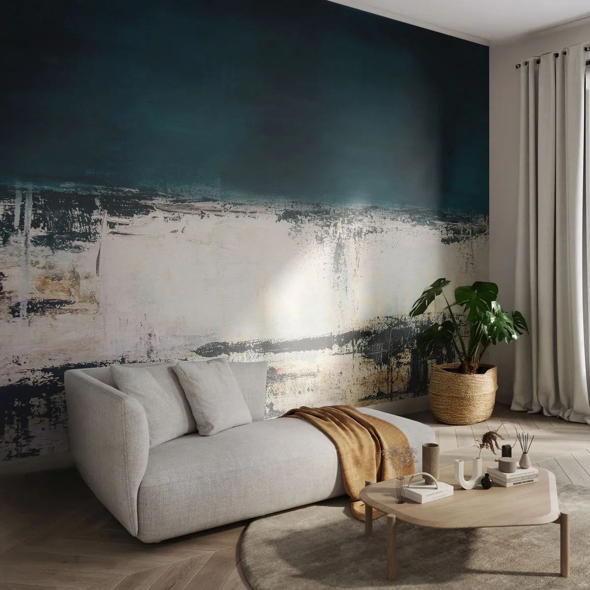 Photo Wallpaper Premium Sand - Horizontal Compostion - Abstraction, Piece, Painting - 100x70 cm