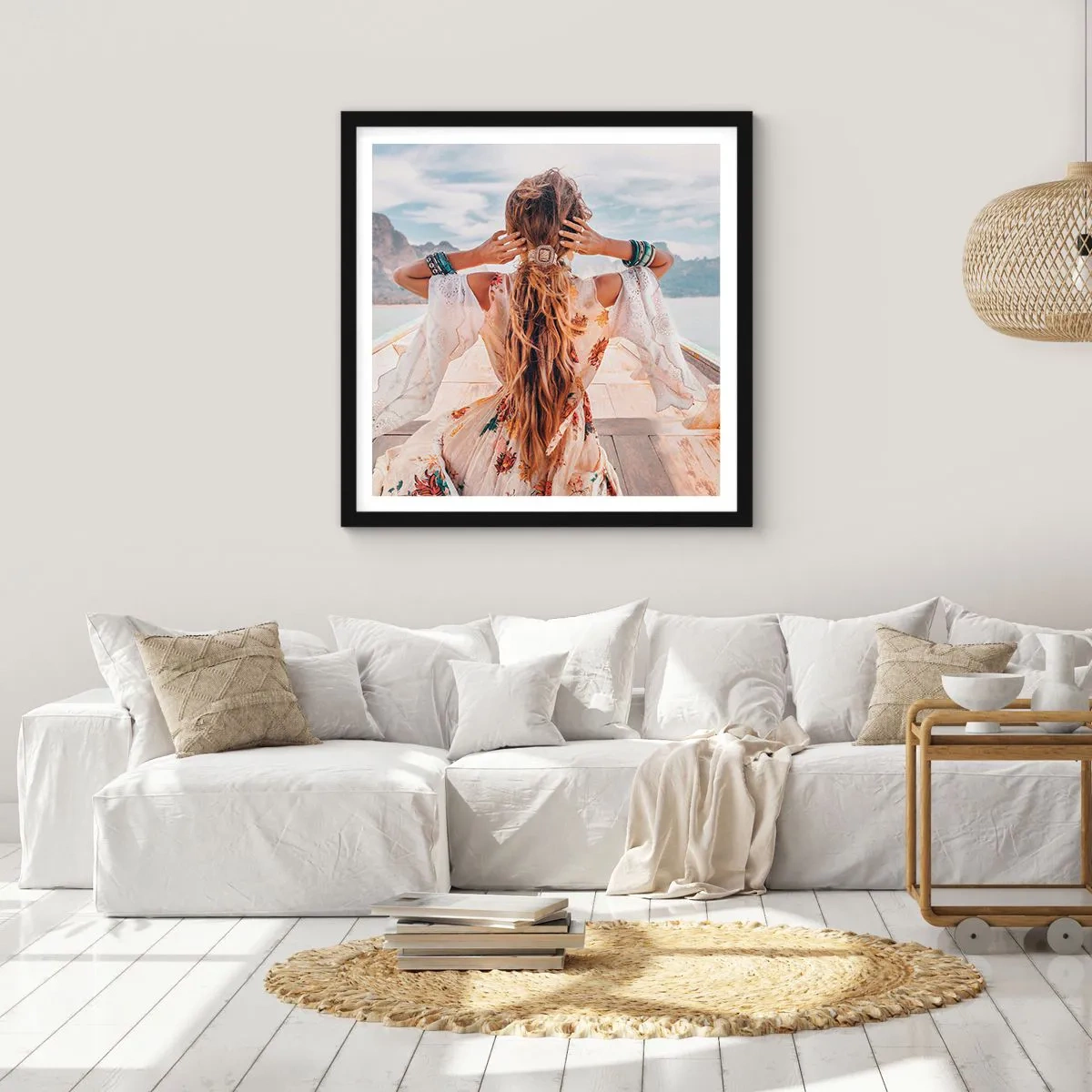 Poster in black frame - On the Way to Happiness - 50x50 cm