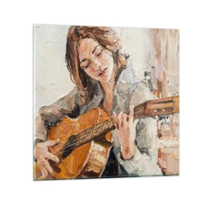 Glass picture - Concert for Guitar and Girly Heart - 70x70 cm