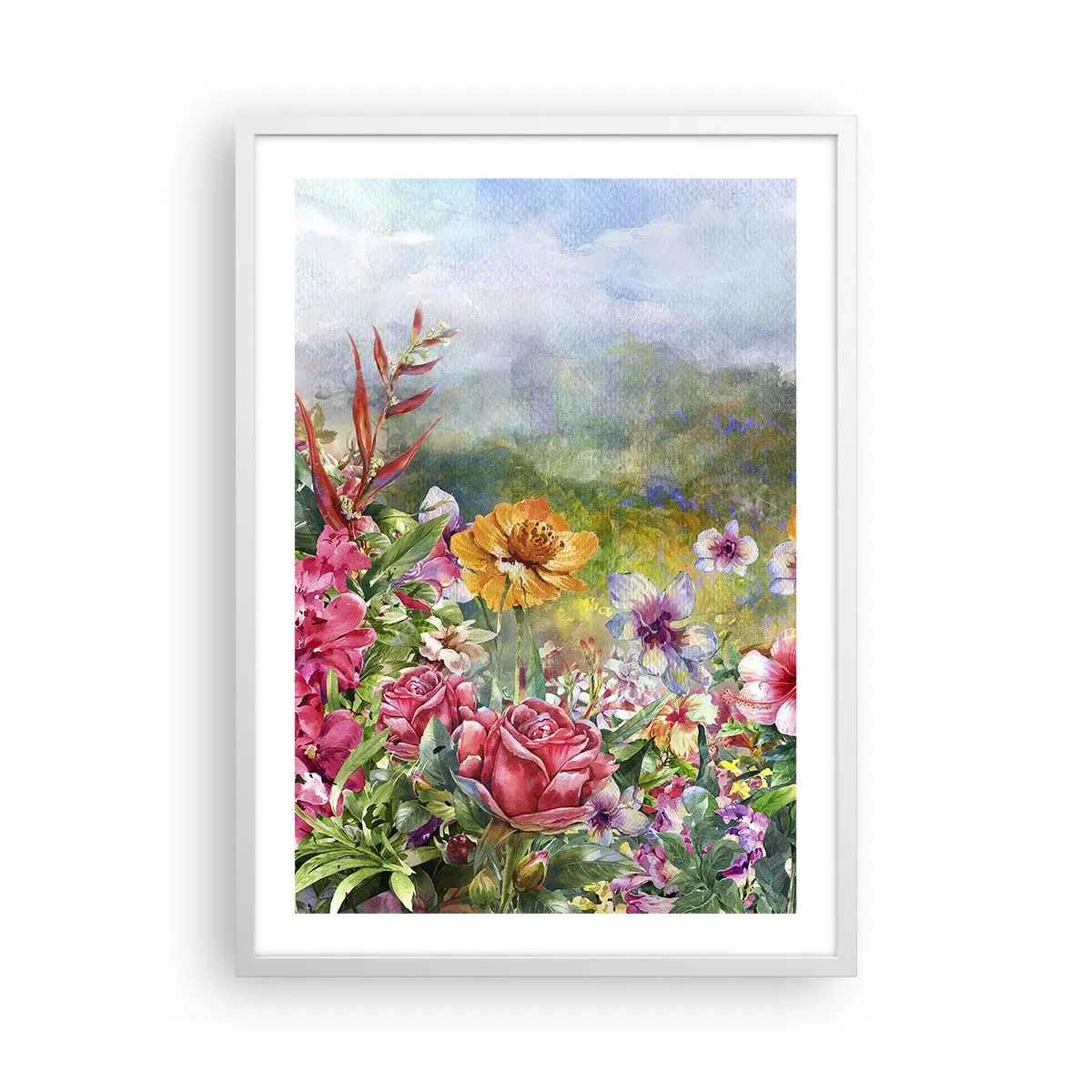 Poster in white frmae - Garden which Went Crazy - 50x70 cm