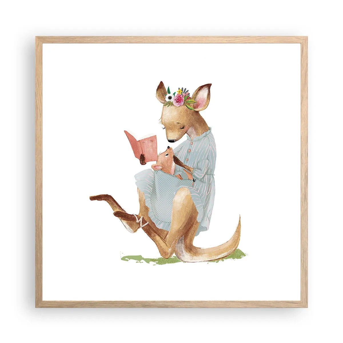 Poster in light oak frame - Read to Me, Mum - 60x60 cm