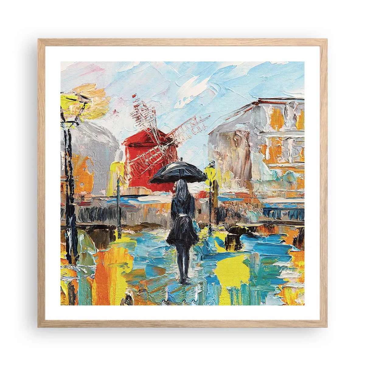 Poster in light oak frame - Parisian Legends - 60x60 cm