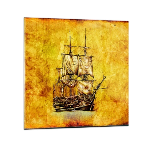 Glass picture - Direction Tortuga! - 60x60 cm