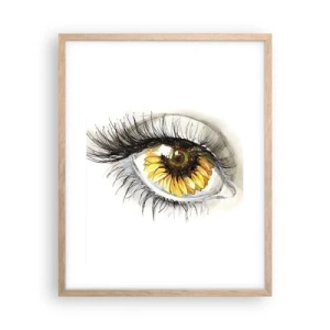 Poster in light oak frame - Look Hot As a Summer - 40x50 cm