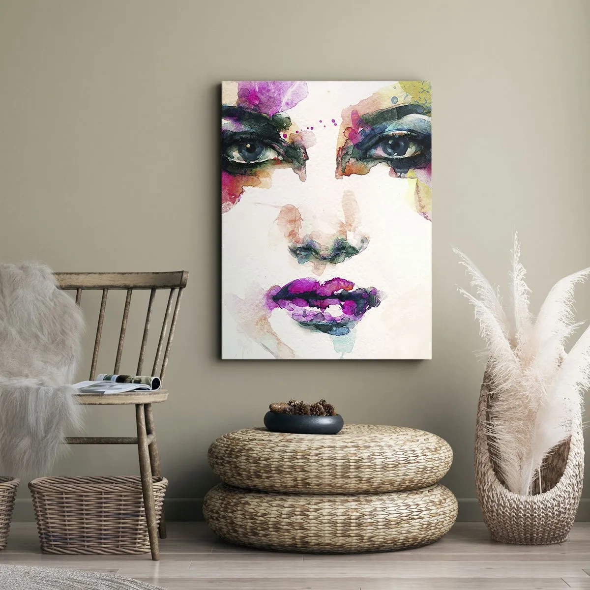 Canvas picture - Portrait Painted by a Rainbow - 50x70 cm