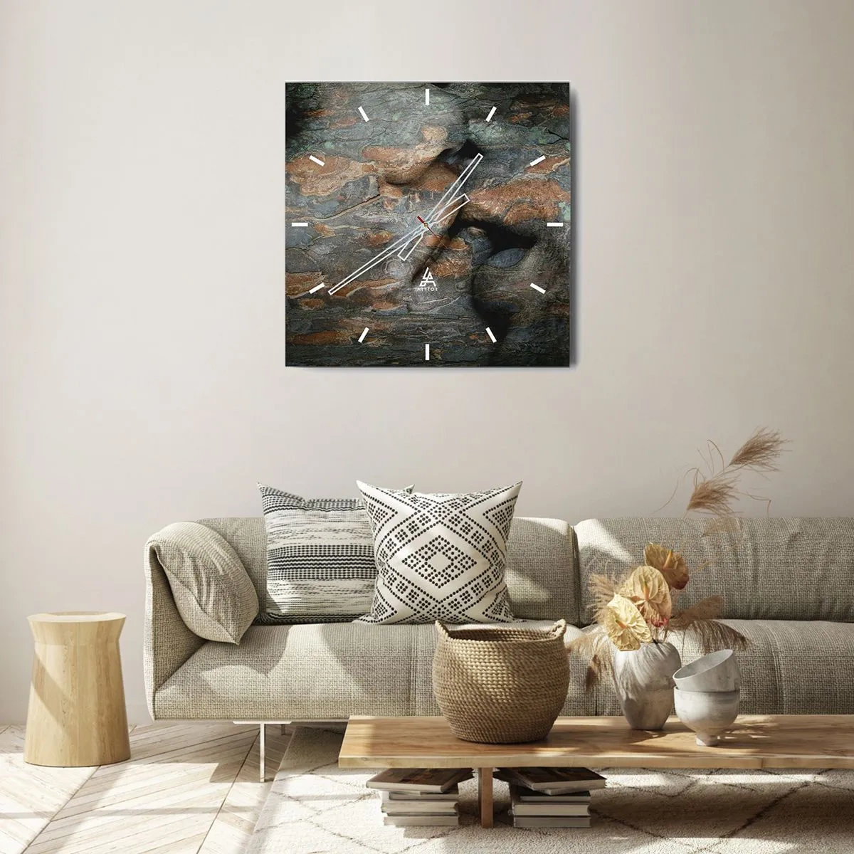 Wall clock - Clock on glass - Forever Together - 40x40 cm