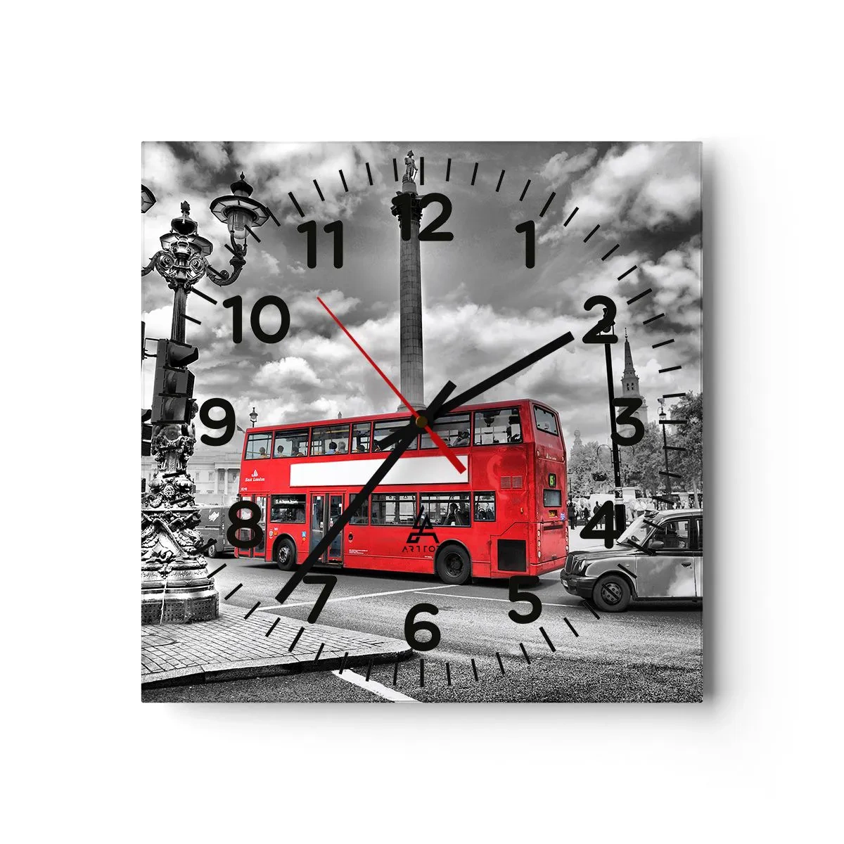 Wall clock - Clock on glass - Real Bloodstream of a City - 40x40 cm