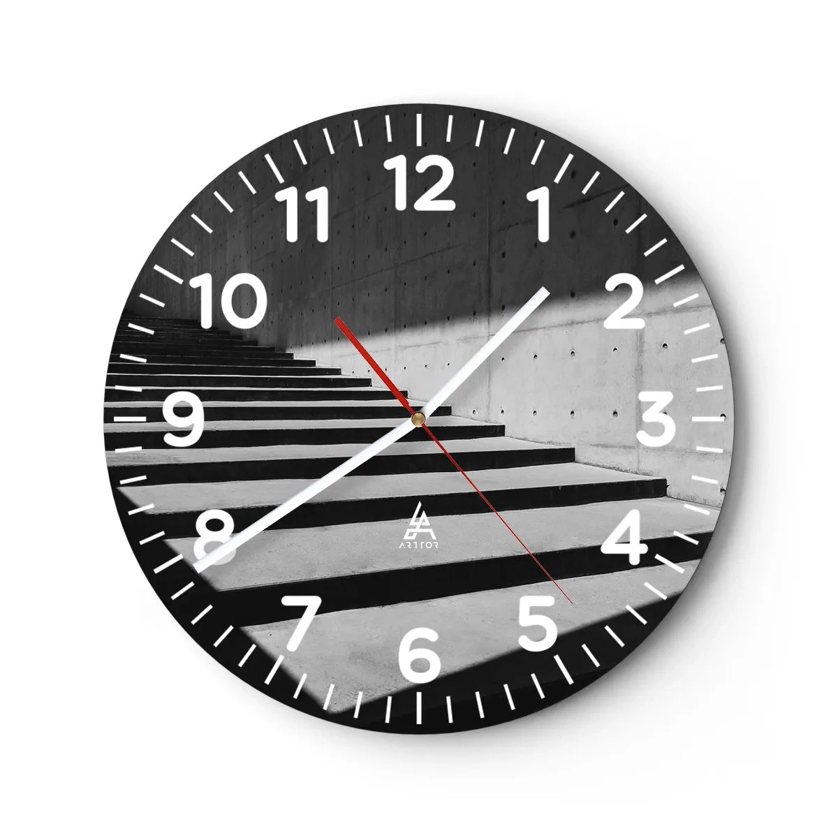 Wall clock - Clock on glass - Raw Beauty of Modernism - 40x40 cm