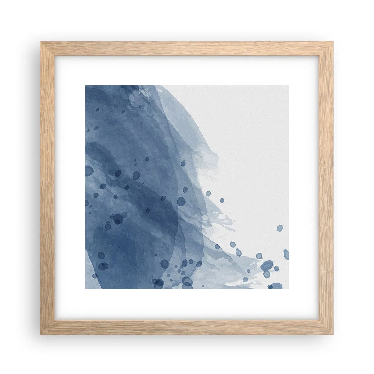 Poster in light oak frame - Blue Tulle - 30x30 cm