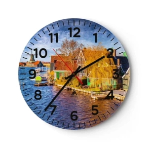 Wall clock - Clock on glass - Unchanged for Ages - 30x30 cm