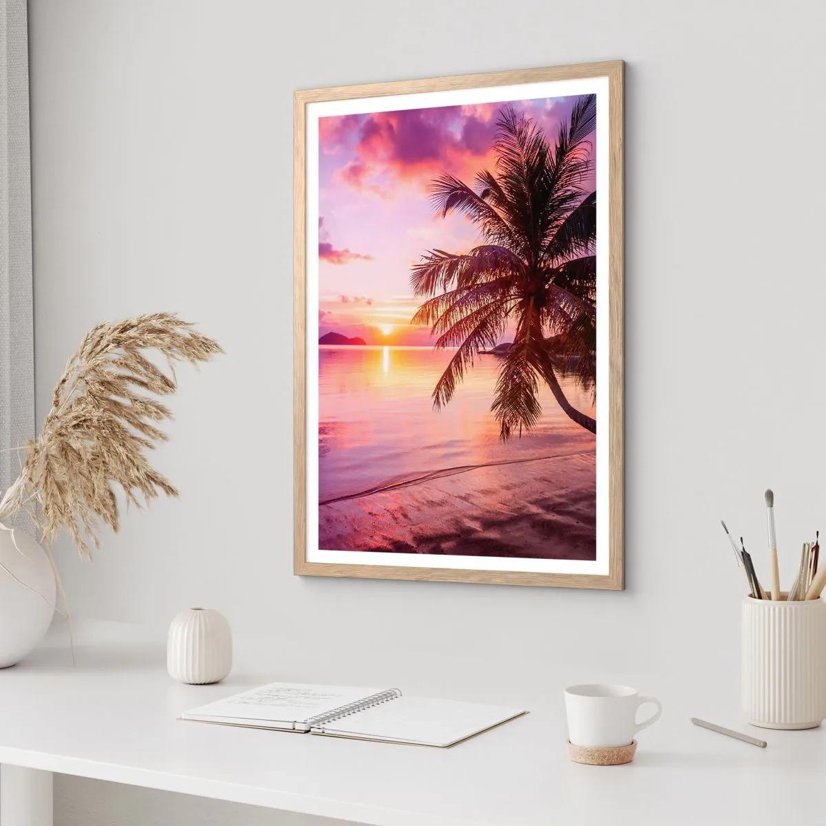 Poster in light oak frame - Bliss up to the Horizon - 40x50 cm