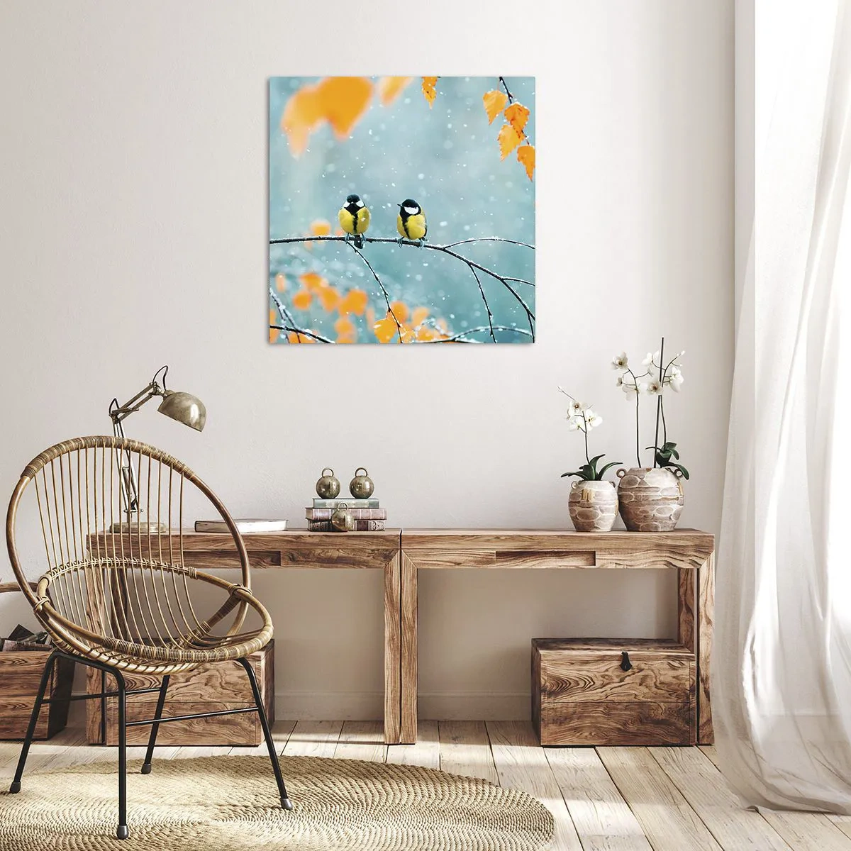 Canvas picture - Birdy Gossip - 30x30 cm